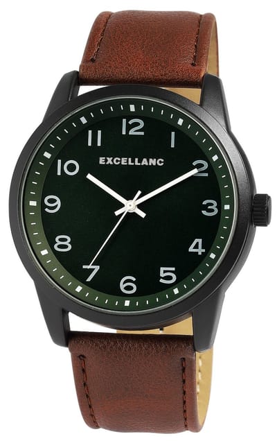 EXCELLANC Herenhorloge lederimitatie Mineraalglas