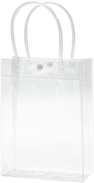 Duidelijke Geschenktassen Set van 12, Herbruikbare Plastic Tassen met Handvat en Knop, Ideaal voor Bruiloften, Babyshowers en Feestjes
