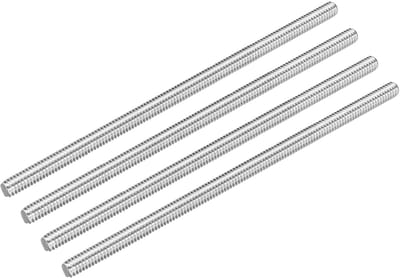 4 stuks draadstangen 1/4-inch-20 UNC draadstangen van roestvrij staal 304 rechtse pennen volledige schroefdraadstangen, 120 mm