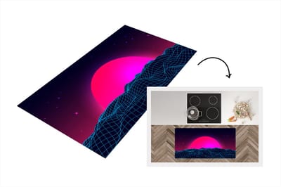 Keukenloper - Loper keuken - Gaming - Neon - Landschap - 120x60 cm - Keukenloper vinyl