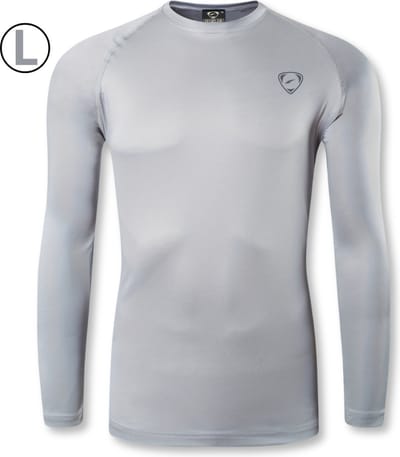 Livano Rash Guard - Surf Shirt - Zwemkleding - UV Beschermende Kleding - Voor Zwemmen - Surfen - Duiken - Lichtgrijs - Maat L