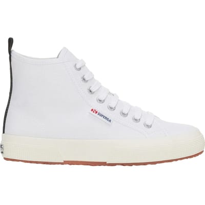 Superga Unisex 2750 Cotton Mid Cut High Tops voor volwassenen (Wit/Zwart/Avorio)