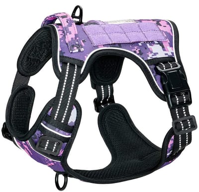 Hondentuigje - Tactisch tuigje - Reflecterend veiligheidsvest voor honden - Verstelbaar mesh-materiaal-Paars, S