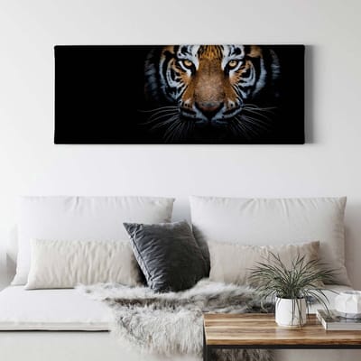 Canvas print DD123226 EyesOfATiger A.S. Création 1,0 x 0,4 m Zwart / Antraciet Kantoor Hal/Gang Keuken Slaapkamer Woonkamer
