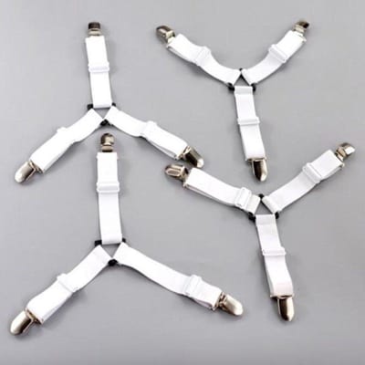 LOUZIR dekbed laken aanspanner clips - Bed laken spanners - 4 stuks – Wit