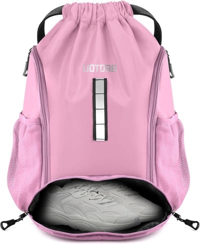 Dailygoods - BROTOU Gymtas, sporttas, voetbaltas, rugzak, trekkoord, sporttas met schoenenvak, trekkoord, waterdichte sporttas voor heren, dames, kinderen, jongeren