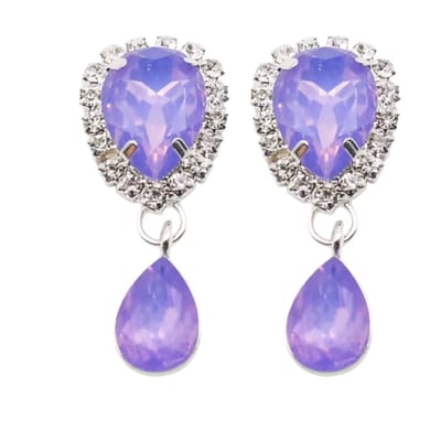Clip Oorbellen-paars-Strass-Kunststof-geen gaatje- Charme Bijoux