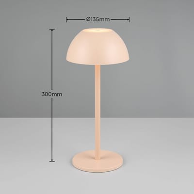 REALITY RICARDO - Tafellamp - Sand - incl. 1x SMD 1,7 W - 4-stappen TOUCH - USB-aansluiting - Verlichting omhoog en omlaag - Accuvoeding - Buitenverlichting - IP54