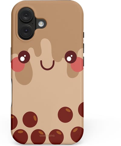Casetastic hoesje geschikt voor Apple iPhone 16 - MagSafe - Dubbellaagse bescherming - Smeltende choco bolletjes - Fashion Case - Beige Bordeaux