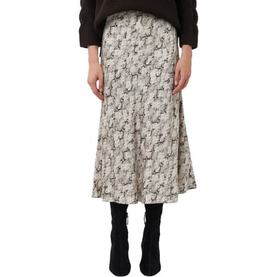 Comma Skirts Grey/black Maat: 40 | Midi Rokken Outlet | Dames | Zwart