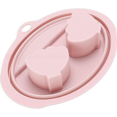 Bol de trempage double pour ongles en silicone, Bol de manucure pour enlever le vernis à ongles et la poudre à tremper avec fente pour outils Rose