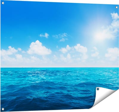 Gards Tuinposter Water Midden op Zee met Zonneschijn - 100x80 cm - Tuindoek - Tuindecoratie - Wanddecoratie buiten - Tuinschilderij