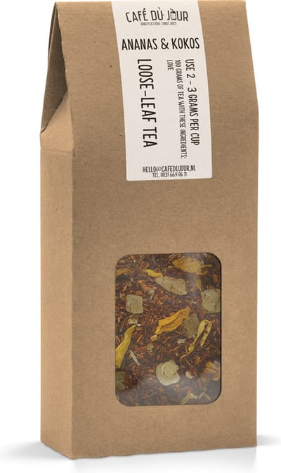Ananas & Kokos - Rooibos thee 100 gram - Café du Jour losse thee