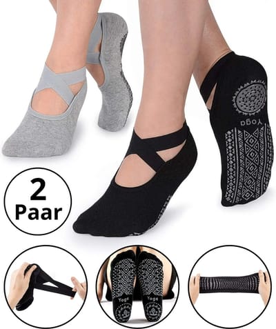 Malinsi® 2-Pack Yoga Sokken Antislip Dames - Gripsokken Pilates Yogasokken - Ballerina Pilatessokken Grip - Ballerinas - Ballet Kleding