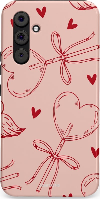 Casetastic Hoesje Geschikt voor Samsung A54 (5G) - Stijlvolle Beschermende Duo-layer Case - Zoete strikjes