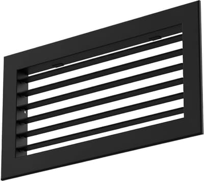 Wandrooster Aluminium - Ventilatierooster - Ventilatie Aanleggen - Enkel Instelbaar - 300x100 mm - Zwart