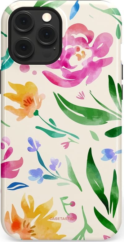Casetastic Hoesje Geschikt voor Apple iPhone 12 Pro Max Magsafe - Stijlvolle Beschermende Duo-layer Case - Waterflora