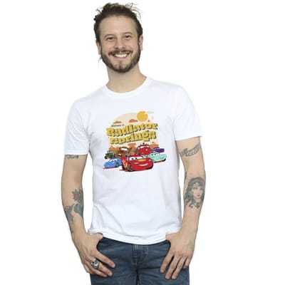 Disney Heren Cars Radiator Springs Groep T-Shirt (Wit)