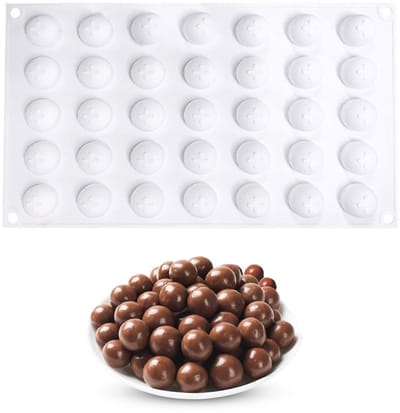 Dailygoods- Chocolademallen Sferisch - Siliconen Bakvorm - 35 Gaten Ø 2cm - Herbruikbaar - Duurzaam - Temperatuurbereik -40°C tot 230°C