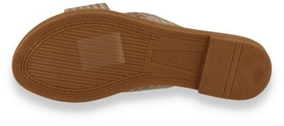 Mode-mania Dames Slipper | Taupe | Maat: 38