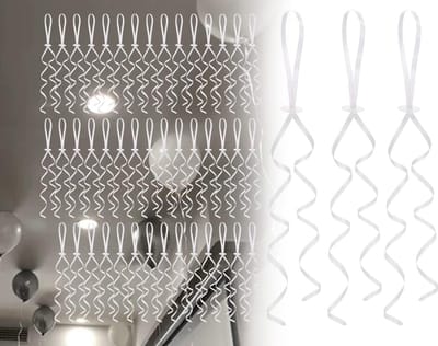 50 Stuks Witte Ballonlinten met Sluiting, Helium Ballon Klemmen en Touw voor Ballon Bevestiging en Decoratie