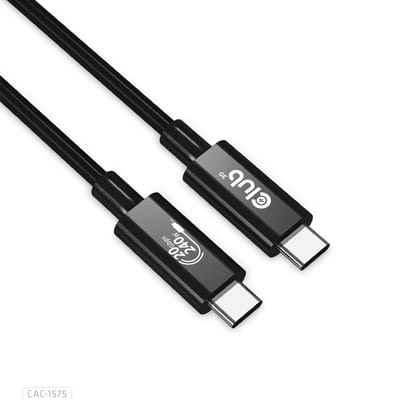 Club 3D USB4 Gen2x2 Type-C Bi-Directionele Kabel 4K60Hz, Data 20Gbps, PD 240W(48V/5A) EPR M/M 2m USB IF GECERTIFCIEERD