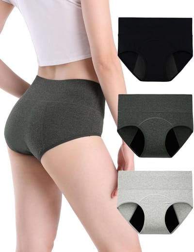 Innersy Menstrual underwear set of 3 briefs for menstrual periods, soft cotton, no leakage, low waist