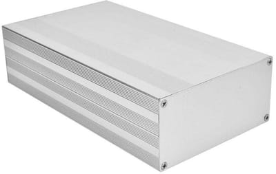 Elektronische behuizing voor DIY-projecten en printplaten, geanodiseerd zilver, 68x145x250mm, duurzaam en weerbestendig