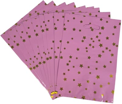Fako Bijoux - Folie Uitdeelzakjes Sterren - 10 stuks - Traktatie Zakjes Voor Uitdeelcadeautjes - Uitdeelzakjes Kinderfeestje - Verjaardag - Roze
