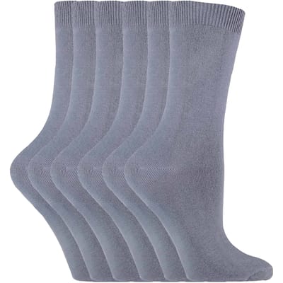 Set van 6 effen, casual katoenen damessokken - PL30 PLatina
