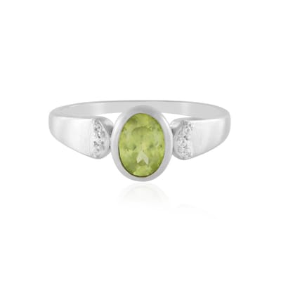 Cavill - Zilveren Ring 925 Sterling Zilver Geplatineerd - Sfeen 0 727 ct Ovaal en Zirkonen 0 08 ct - Modern Elegant Design - Luxe Damesring