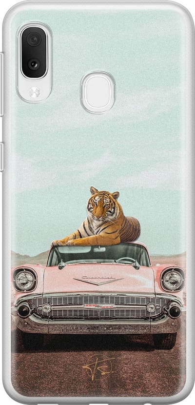 Hoesje geschikt voor Samsung Galaxy A20e - Chill tijger - Soft Case - TPU - Print - Multi - Mooie Telefoonhoesjes
