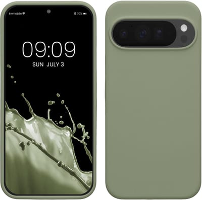 kwmobile telefoonhoesje geschikt voor Google Pixel 10 Pro XL - Hoesje met siliconen coating - Smartphone case in grijsgroen