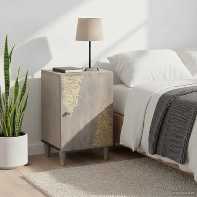 vidaXL - Badkamerkast - Grijs - 38 - x - 33 - x - 58 - cm - Massief - Mango - Hout