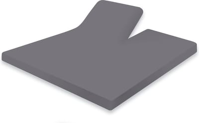 Eleganzzz Splittopper Hoeslaken Jersey Stretch - Antraciet - Hoeslaken 160x200cm - 100% Katoen - Split Enkel - Single Split Topper - Hoeslakens - Tweepersoons