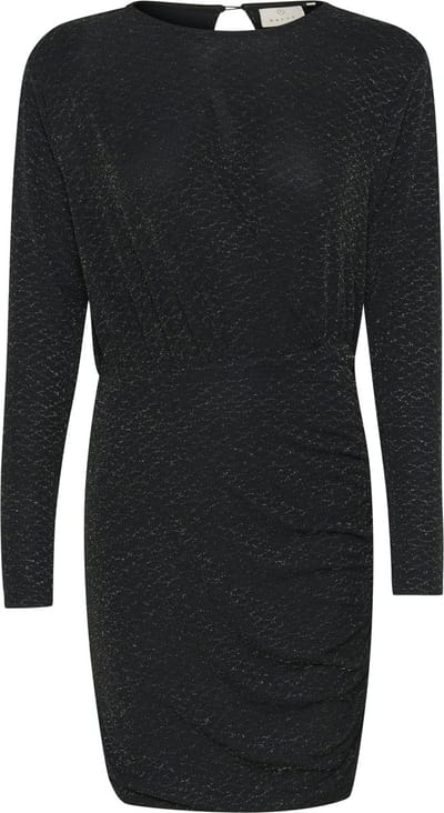 Kaffe KAellie Jersey Dames Jurk -Black_Silver Glitter