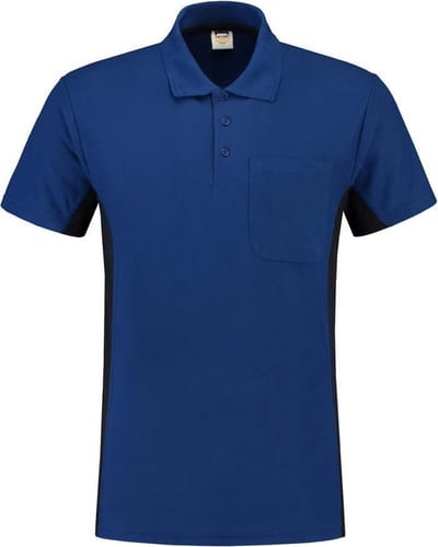 Tricorp poloshirt bi-color - 202002 - koningsblauw-navy - maat XL