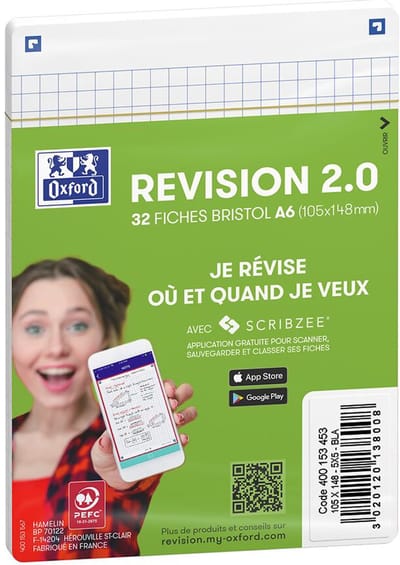 Oxford Kartonnen Index-/Studiehulpkaarten A6 Blanco