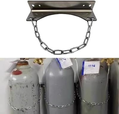 Gasflessenhouder Muur - Flessenwagen Veilig - Flessen Opslaan - Gebogen Groefontwerp - 8-40 Liter - Zilverkleurig