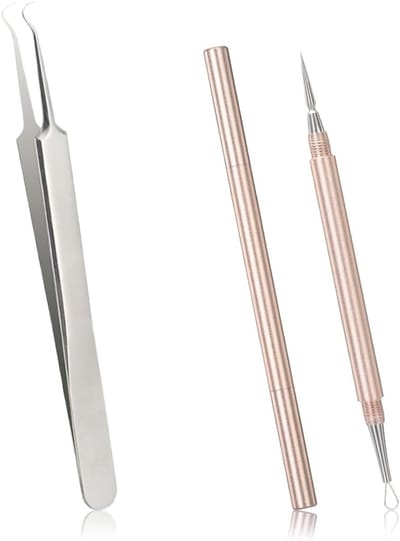 Set van 2 RVS Lancet Naalden voor Acne en Pimple Verwijdering - Blackhead Remover en Comedone Pin voor Effectieve Huidverzorging