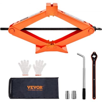 VEVOR Schaar Jack Handleiding Auto Schaar Jack 2.5t Auto Jack Met Slagmoersleutel Gereedschapskist Handslinger 95-435mm Lift Bereik Auto Jack voor Auto Suv Sedan Etc.