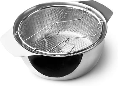 Zylo® Frituurpan Inductie - Frituurpan - Frituurmandje - Zilver - 23cm x 23cm x 14cm