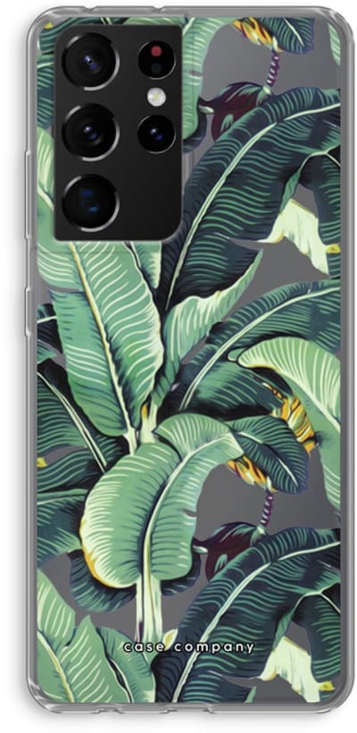 Hoesje geschikt voor Samsung Galaxy S21 Ultra hoesje - Bananenbladeren - Soft Cover Telefoonhoesje - Bescherming aan alle Kanten en Schermrand