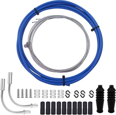 Complete Remkabelset voor Fietsen - Remkabels voor Mountainbikes en Remhendel Huis - Vervangingskit voor Fietsen (Blauw)