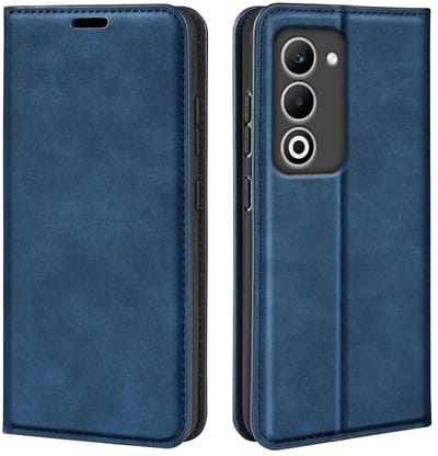 MobyDefend Hoesje - Geschikt voor Oppo A5 5G - Luxe Wallet Bookcase (Magnetische Sluiting) - Blauw