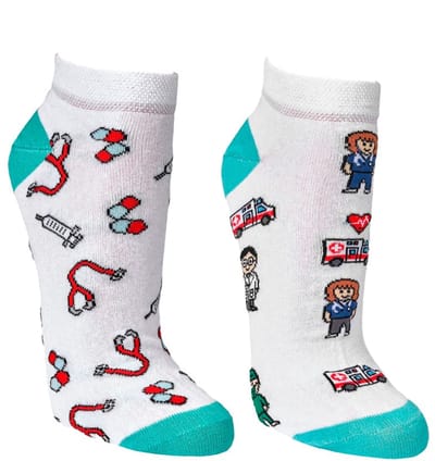Grappige sokken | Sneakersokken | Thema: Medicijnen | Maat: 36-41 / 42-47 | 2 Paar