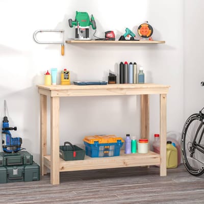 vidaXL - Werkbank - 110x50x80 - cm - massief - grenenhout