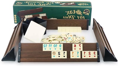 Okey Rummy Set - Tafelspel Steen - Strategisch Spel Spelen - Antislip Melamine Stenen - XX-Large - Donker