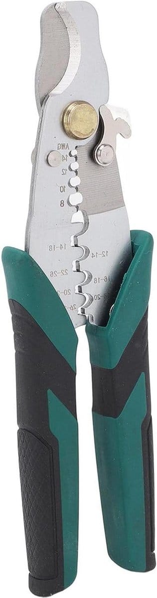 Krimptang Stripgereedschap - Kabelstripper Knijper - Elektrisch Werk - Geïsoleerd Handvat - 1 stuk - Zilver