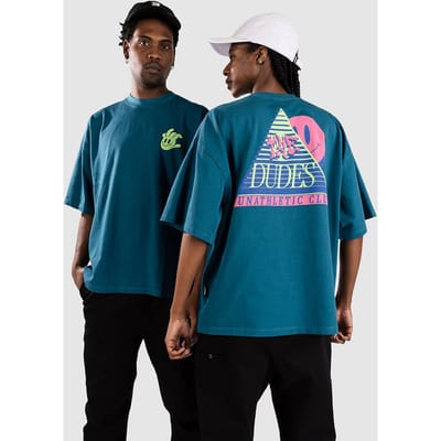 The Dudes Unathletic Club Back Classic Oversize He T-Shirt blauw